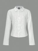 Camisa a Rayas de Manga Larga para Mujer Estilo Casual