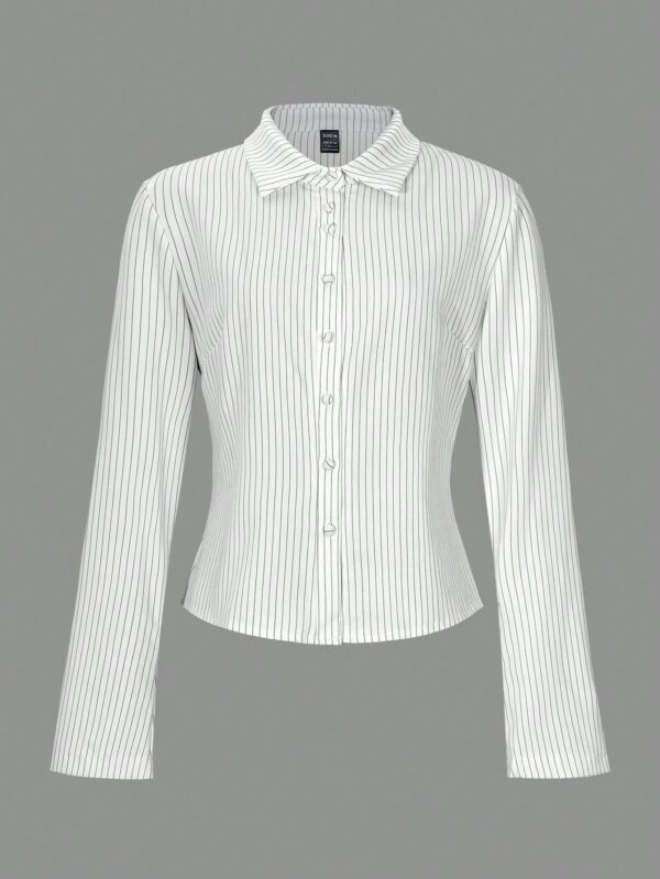 Camisa a Rayas de Manga Larga para Mujer Estilo Casual - Image 37