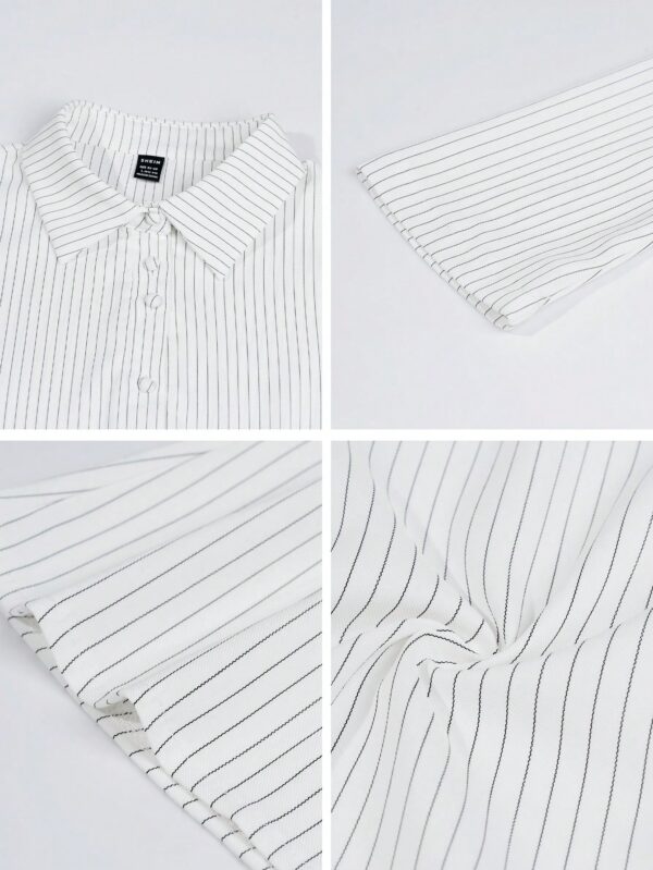 Camisa a Rayas de Manga Larga para Mujer Estilo Casual - Image 39