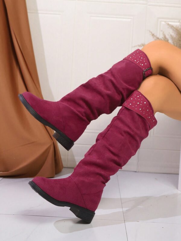 Botas Elegantes Sobre la Rodilla con Tacón Oculto - Image 11
