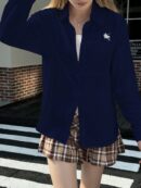 Camisa Estampada con Manga Larga y Hombros Caídos