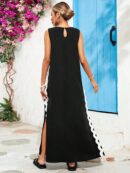 Vestido Largo de Encaje Soluble y Espalda Descubierta