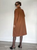 Abrigo Largo de Lana en Gris Oscuro para Mujer