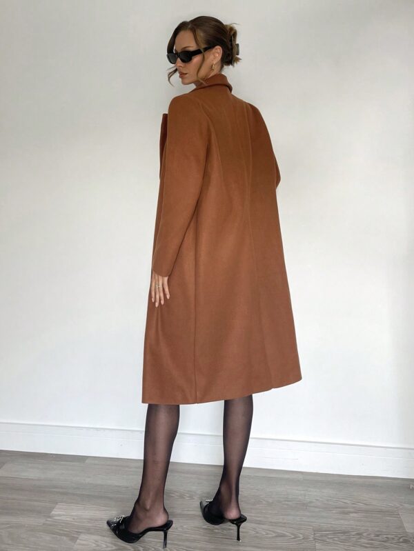 Abrigo Largo de Lana en Gris Oscuro para Mujer - Image 22