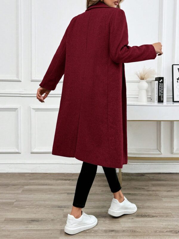 Abrigo Largo de Lana en Gris Oscuro para Mujer - Image 27