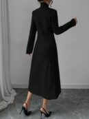 Abrigo Elegante Cuello Alto y Botones Estilo Chino