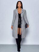 Abrigo Elegante de Invierno con Botones y Cintura Ajustada