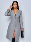 Abrigo Elegante de Invierno con Botones y Cintura Ajustada