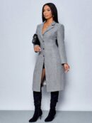 Abrigo Elegante de Invierno con Botones y Cintura Ajustada