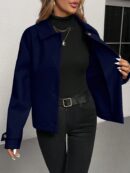 Abrigo Cocoon Casual para Mujer de Hombros Caídos