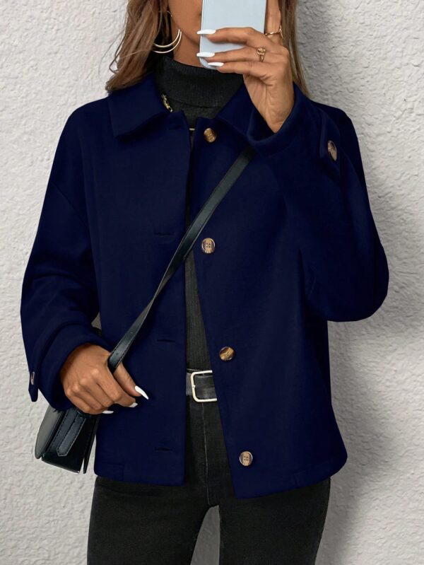 Abrigo Cocoon Casual para Mujer de Hombros Caídos - Image 16