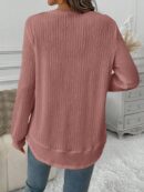 Sudadera Cómoda Casual con Textura Waffle y Dobladillo Asimétrico