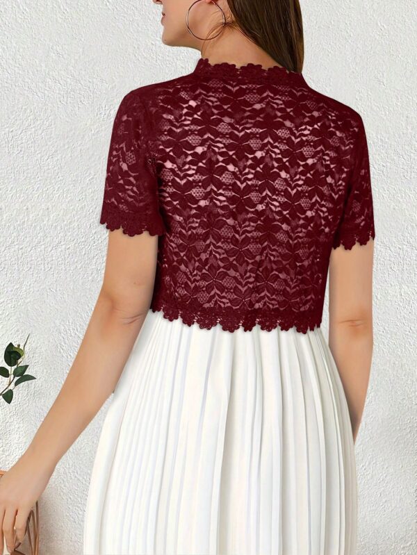 Bolero Shrug Casual de Verano con Encaje Camellia y Manga Corta - Image 12