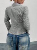 Camisa a Rayas de Manga Larga para Mujer Estilo Casual