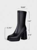 Zapatos de Tacón Chunky con Plataforma Impermeable y Correa al Tobillo