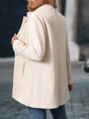 Abrigo Elegante de Manga Larga con Cuello Alto y Botonadura Simple