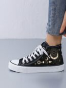 Zapatillas Altas de Lona Unisex con Diseño Minimalista de Galaxia Estelar
