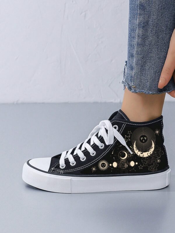 Zapatillas Altas de Lona Unisex con Diseño Minimalista de Galaxia Estelar