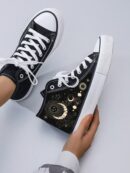 Zapatillas Altas de Lona Unisex con Diseño Minimalista de Galaxia Estelar
