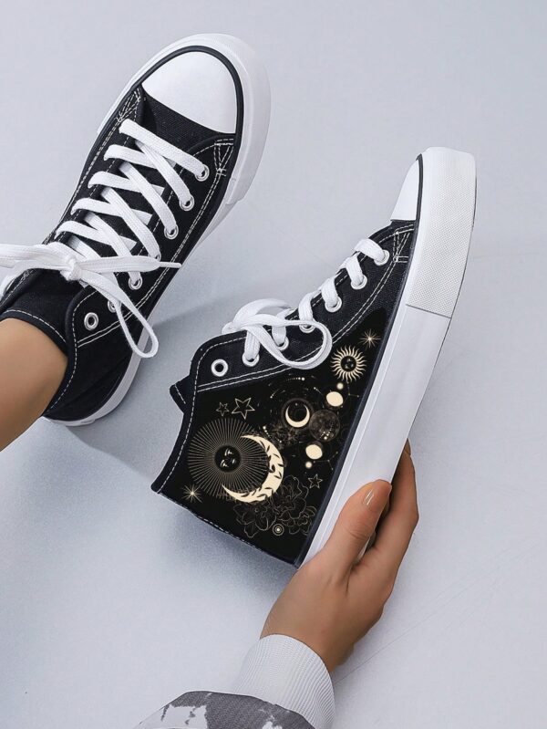 Zapatillas Altas de Lona Unisex con Diseño Minimalista de Galaxia Estelar - Image 2