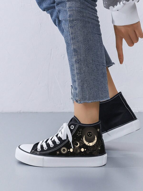 Zapatillas Altas de Lona Unisex con Diseño Minimalista de Galaxia Estelar - Image 5