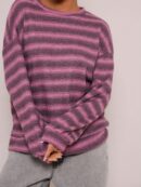 Sweater a Rayas Oversize Cuello Redondo al Estilo Y2k 90's