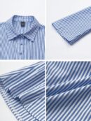 Camisa a Rayas de Manga Larga para Mujer Estilo Casual
