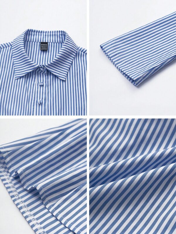 Camisa a Rayas de Manga Larga para Mujer Estilo Casual - Image 16