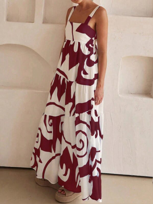 Vestido Largo Casual de Vacaciones con Estampado Aleatorio - Image 14