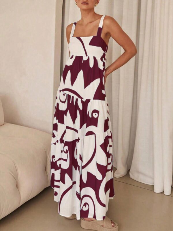 Vestido Largo Casual de Vacaciones con Estampado Aleatorio - Image 13