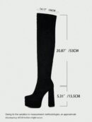 Botas de Media de Tacón Grueso y Plataforma Elegantes