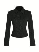 Camisa a Rayas de Manga Larga para Mujer Estilo Casual