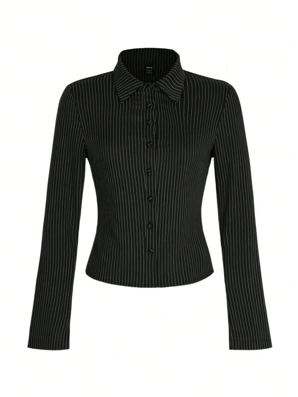 Camisa a Rayas de Manga Larga para Mujer Estilo Casual - Image 22