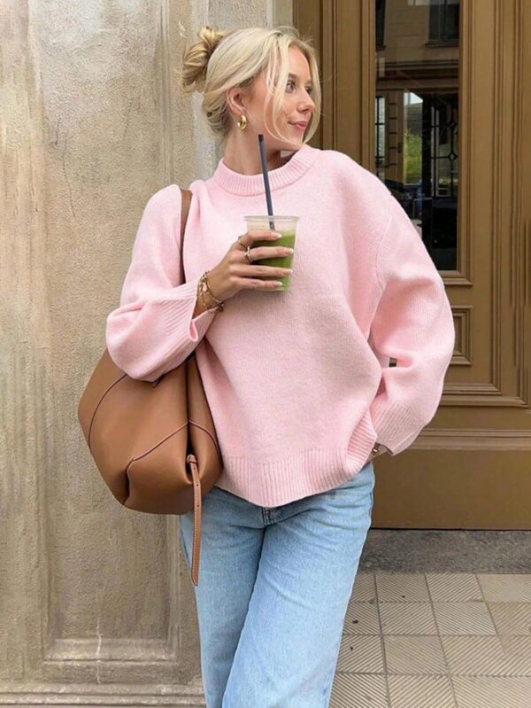 Sweater de Punto Liso Manga Larga para Mujer - Image 14