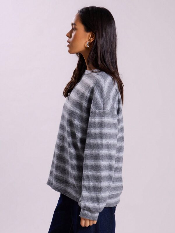 Sweater a Rayas Oversize Cuello Redondo al Estilo Y2k 90's - Image 13