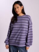 Sweater a Rayas Oversize Cuello Redondo al Estilo Y2k 90's