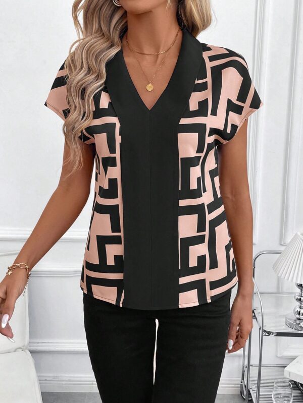 Blusa de Verano con Estampado Geométrico y Manga Murciélago - Image 28