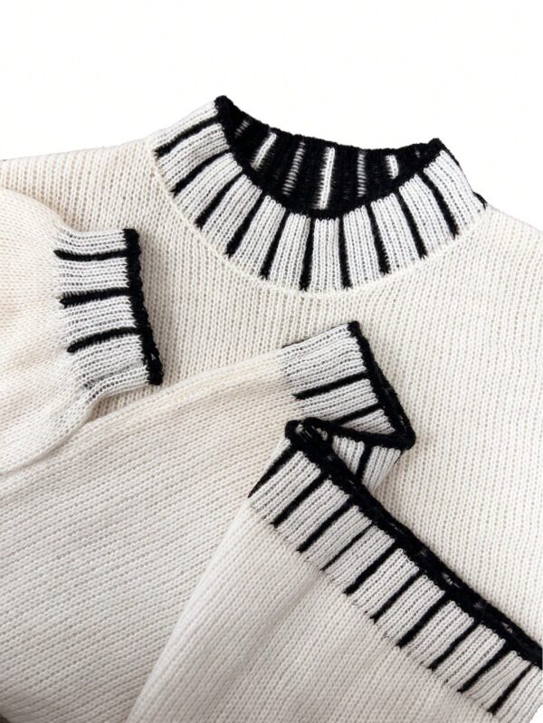 Sweater Casual Oversize con Cuello y Puños Estampados - Image 12