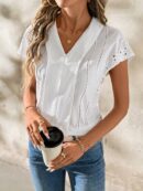 Blusa de Verano con Estampado Geométrico y Manga Murciélago