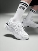 Zapatillas Deportivas Chunky de Malla Blanca con Cordones