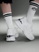 Zapatillas Deportivas Chunky de Malla Blanca con Cordones