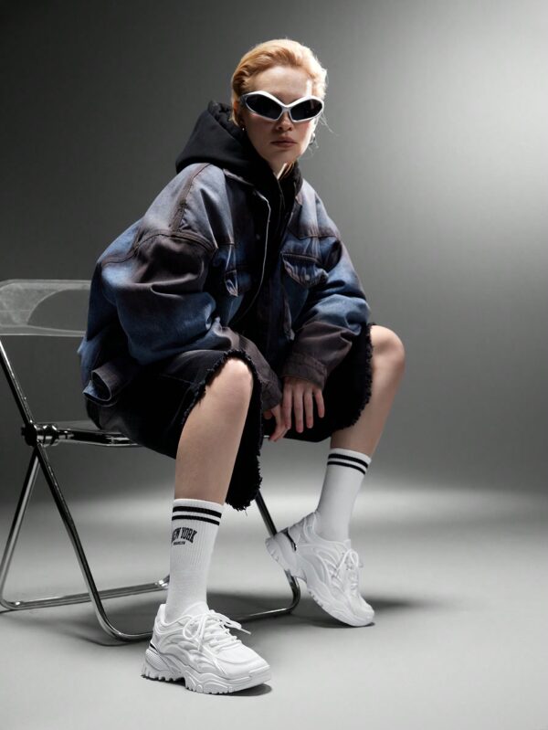 Zapatillas Deportivas Chunky de Malla Blanca con Cordones - Image 17