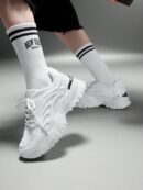 Zapatillas Deportivas Chunky de Malla Blanca con Cordones