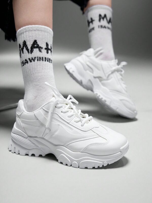 Zapatillas Deportivas Chunky de Malla Blanca con Cordones - Image 25