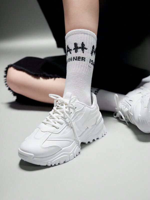 Zapatillas Deportivas Chunky de Malla Blanca con Cordones - Image 22