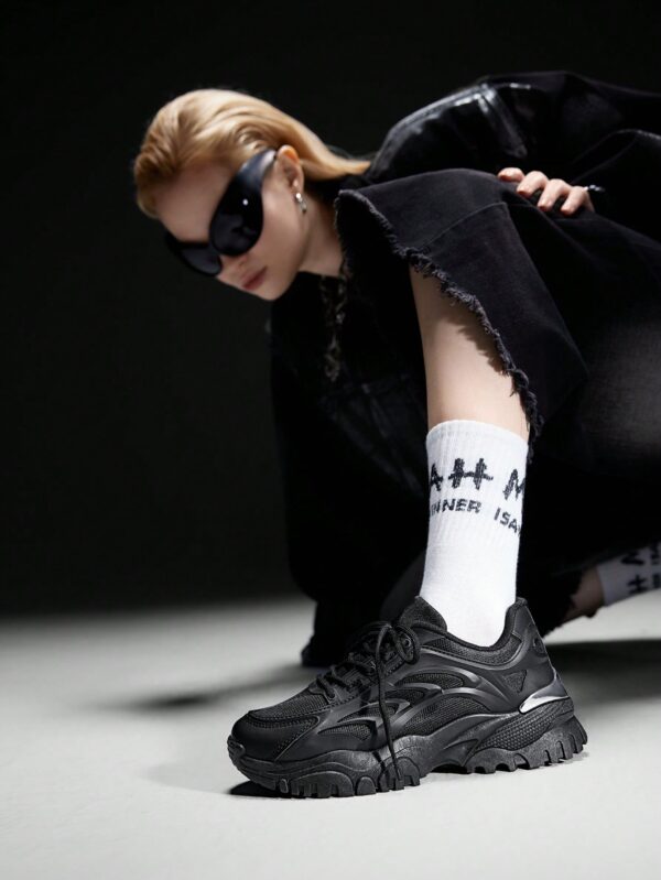 Zapatillas Deportivas Chunky de Malla Blanca con Cordones - Image 3