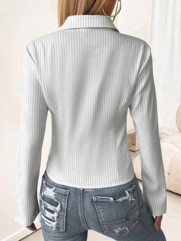 Camisa a Rayas de Manga Larga para Mujer Estilo Casual - Image 33