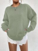 Sweater Casual de Mujer con Manga Larga y Cuello Redondo