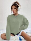 Sweater Casual de Mujer con Manga Larga y Cuello Redondo