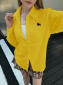 Camisa Estampada con Manga Larga y Hombros Caídos
